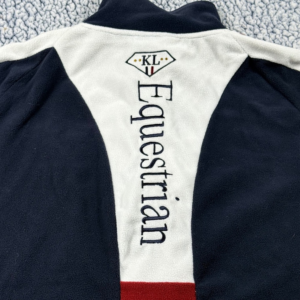 Kingsland Equestrian Full Zip Fleece Jacket Navy Blue Red White NWT KL Logo - Picture 2 of 6